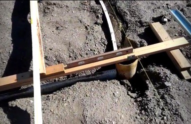 Laying footings for the greenhouse