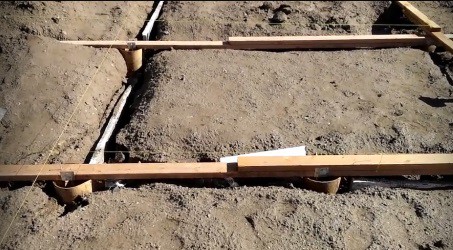 Laying footings for the greenhouse