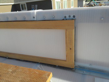 Solexx trimmed around greenhouse vent window