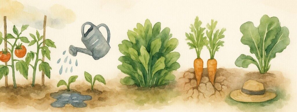Watercolor image depicting common mistakes made by beginners