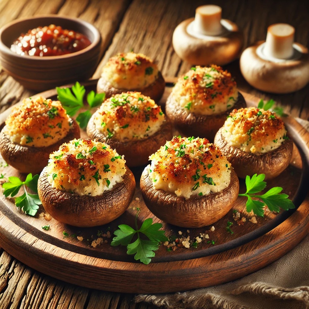 Stuffed Mushrooms on a Platter